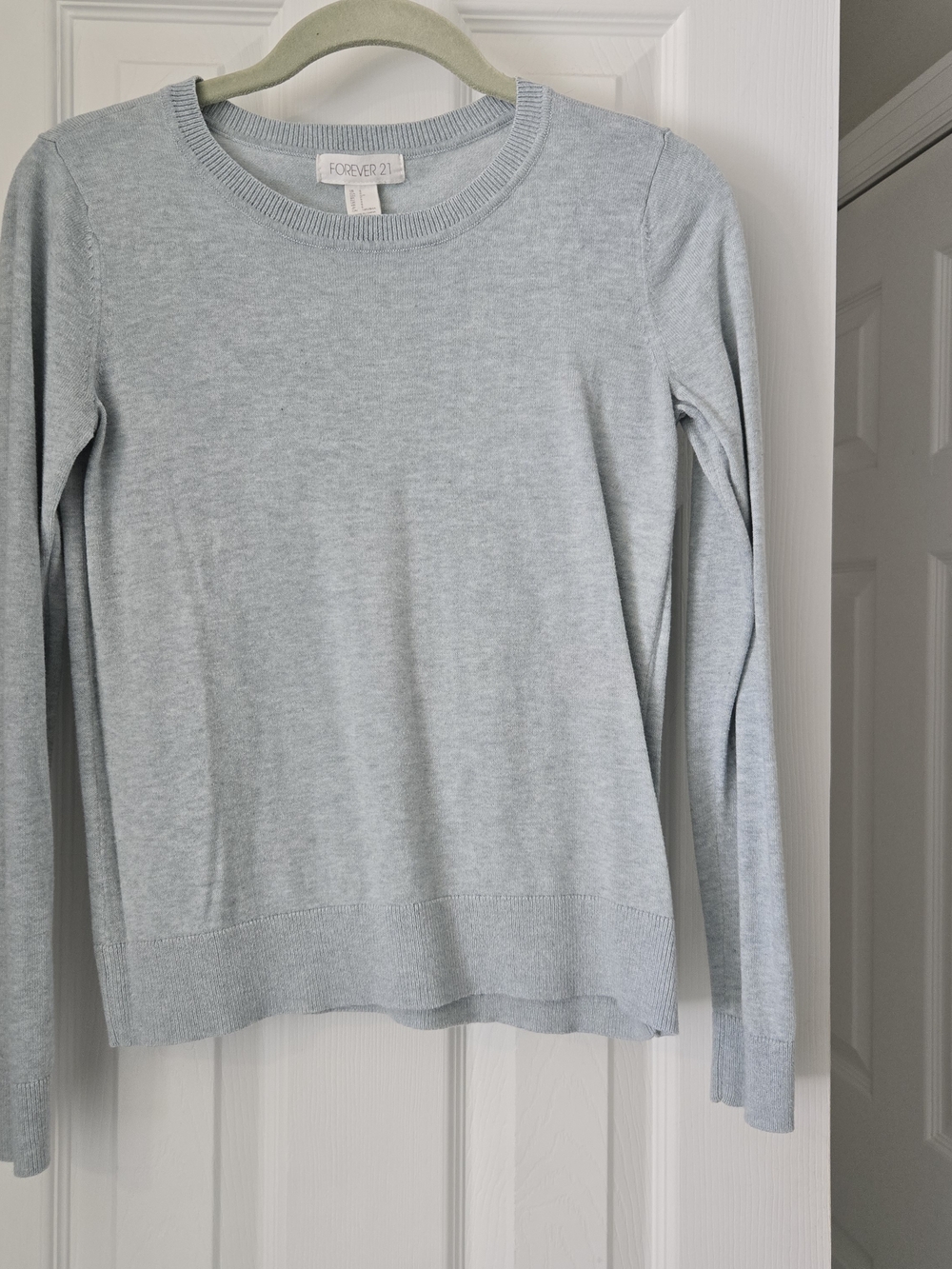 Forever 21 Pale Blue Scoop Neck Crewneck Sweater